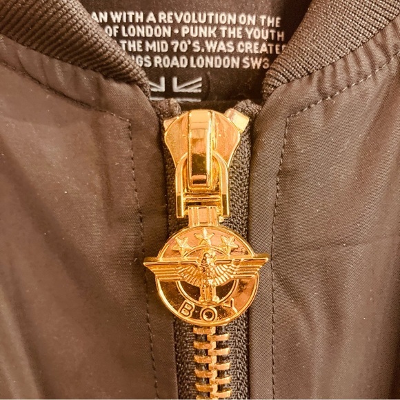 BOY LONDON KOREA Sz XL Rare Black and Gold Eagle Feathers Embroidered Jacket - Picture 4 of 16